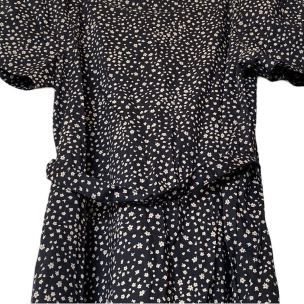 Levi's NEW Bailey Cotton Midi Dress Black & White Floral Women’s Size Large - Picture 6 of 8